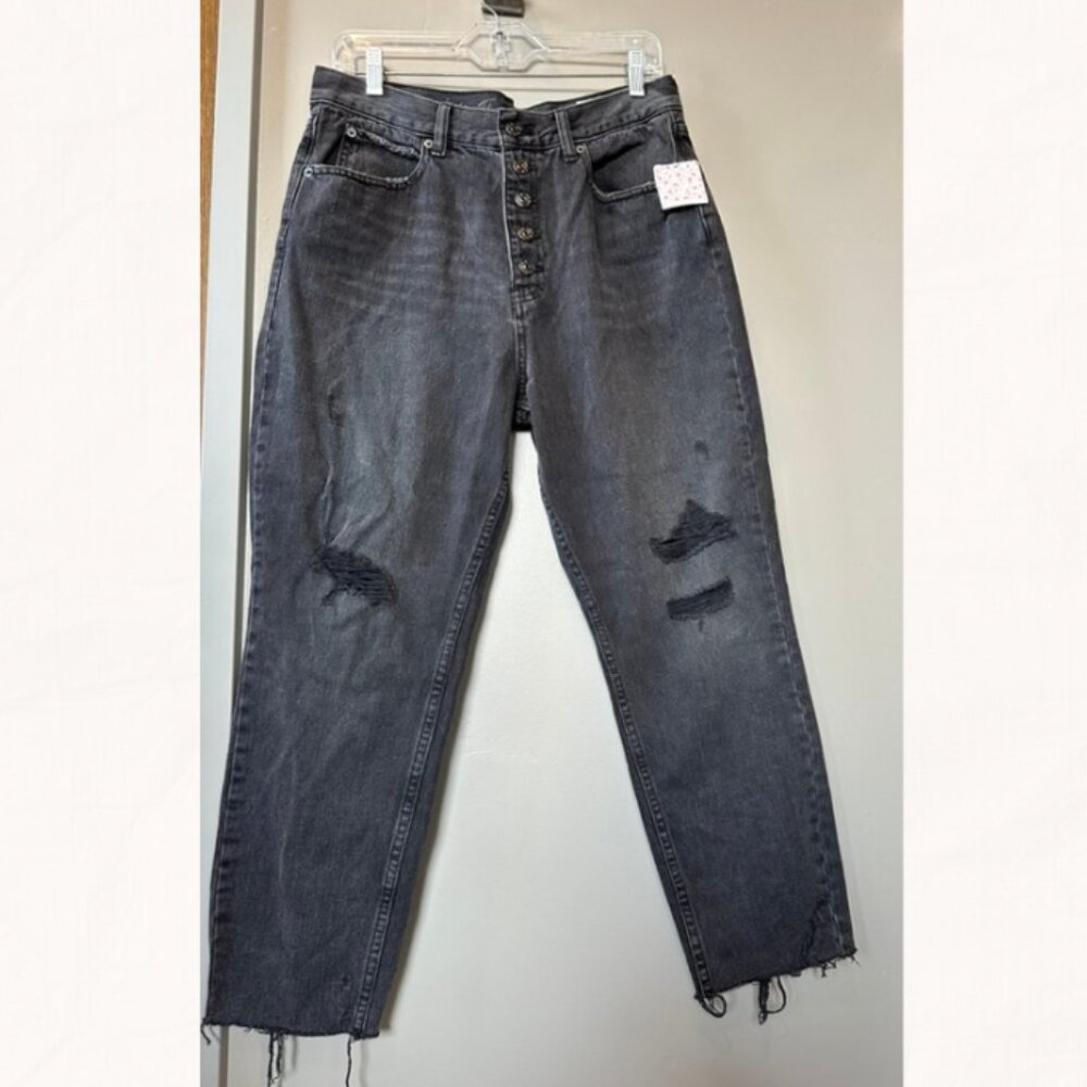 Free People Jeans Black Cropped With Holes -
